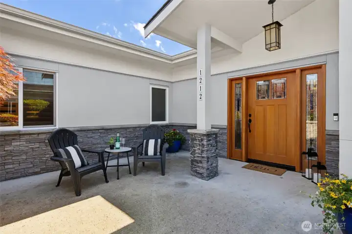 Cozy front porch patio