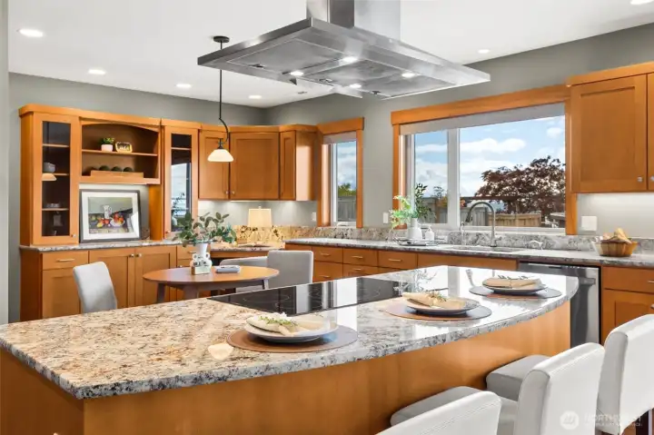 Eat in kitchen with bar seating and breakfast nook
