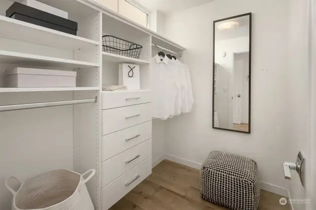 Newly designed walk-in closet featured in Apartment Therapy!