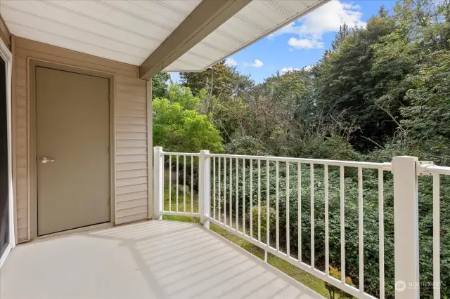 Spacious Balcony w/ Storage Closet