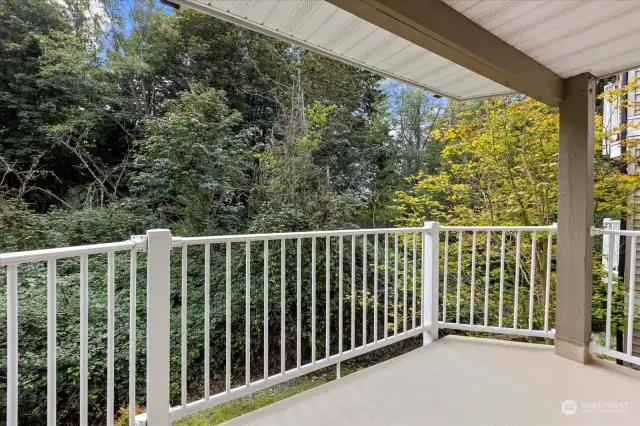 Balcony backs up to Greenbelt for added Privacy. You're even tucked in to avoid seeing neighbors on their Balcony as well.