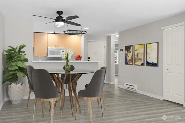 Dining Area w/ Ceiling Fan.