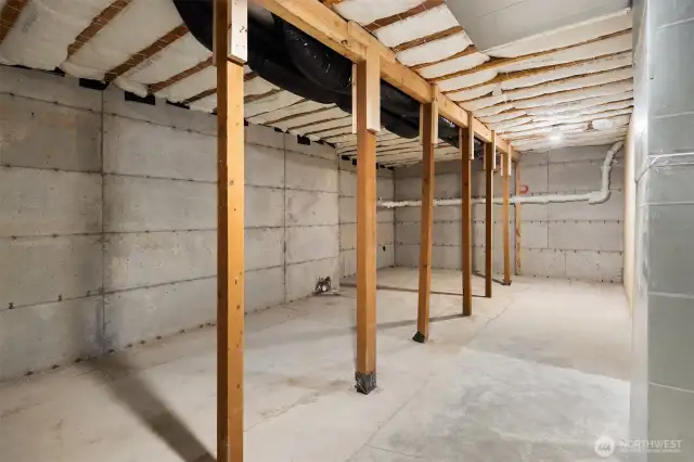 Downstairs insulated storage room