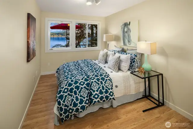 One of two bedrooms on the lower level.  Everyone gets a view!
