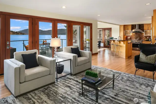 This wide open floor plan lives large with seamless transitions between all living spaces.