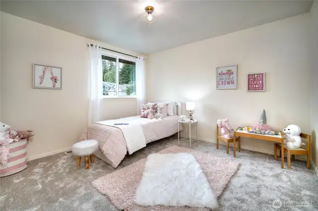 New carpet, paint, and fixtures in all.