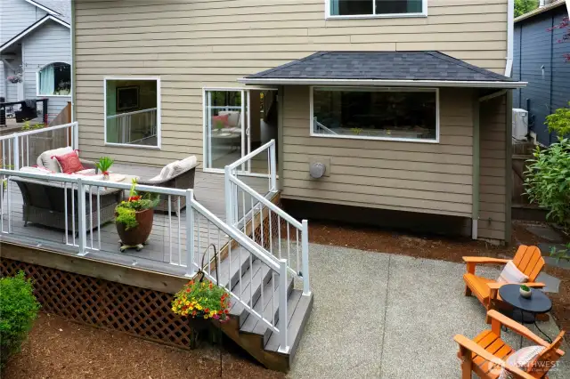 Low maintenance, established landscape. Gated side entry with  rock path