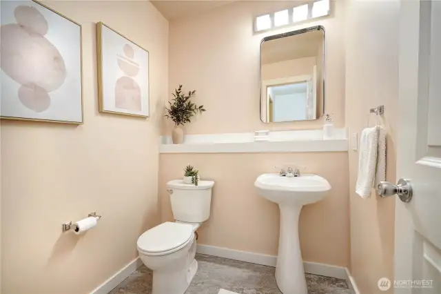 Updated main-level half bath