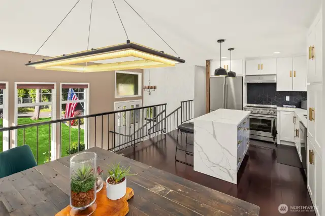 Conveniently located off the main living space, the kitchen allows easy access to the backyard for al fresco dining, while under-cabinet lighting and efficient design make it a dream for both everyday cooking and hosting.
