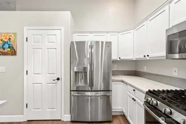 Double door fridge and pantry