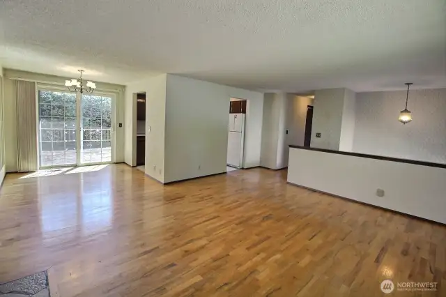 Living room opens to the dining space.