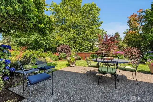 Watch the sun rise from the patio, and the activity in the park.