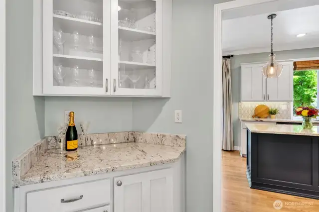 Butlers pantry for entertaining and refreshments.