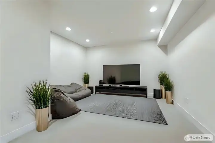 Extra finished room shown as theater room.