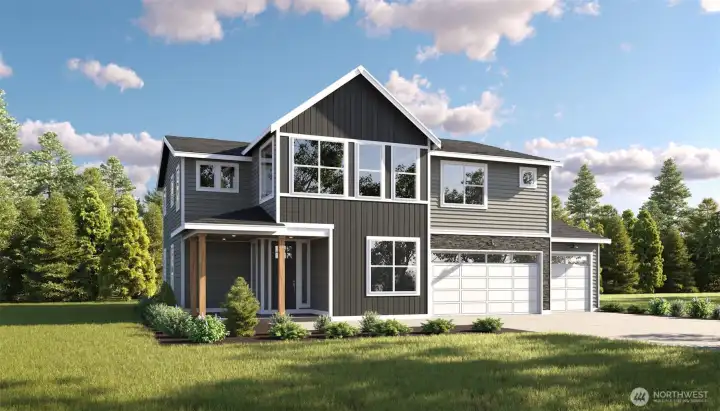 Image is a rendering. Photographs are for illustrative purposes only. Features, finishes, interior/exterior colors, landscaping and floorplan shown may vary from actual homes built.