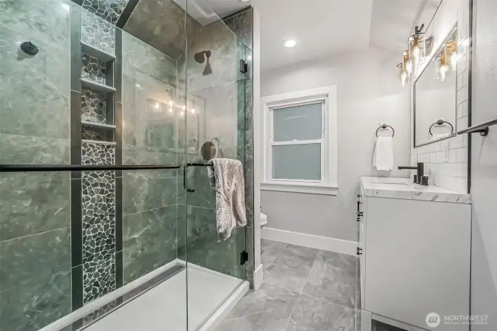 Beautiful tile shower