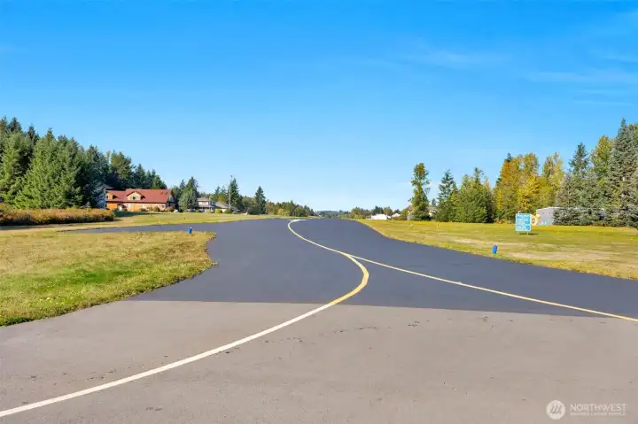 Taxi to the runway on the “Airplane Only” roads.