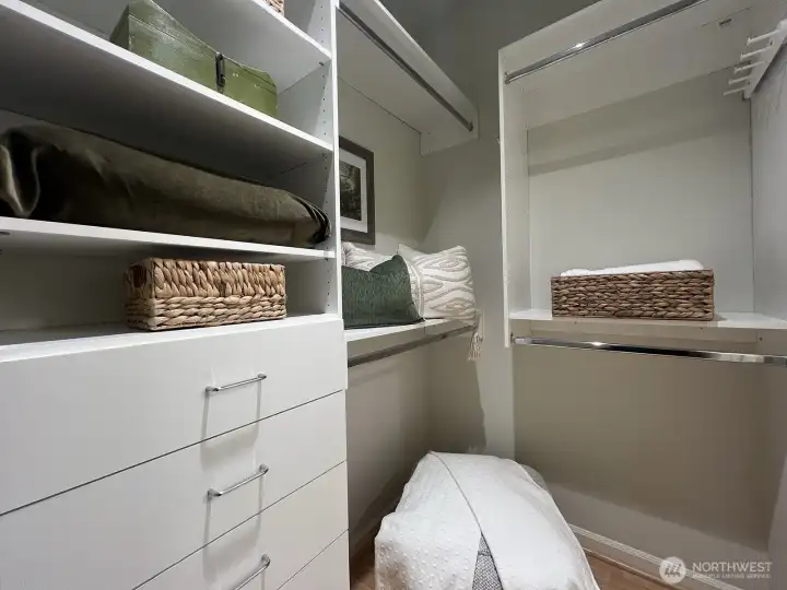 The other side of the Primary bedroom walk-in closet.