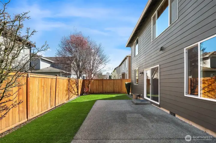 Backyard fully fenced