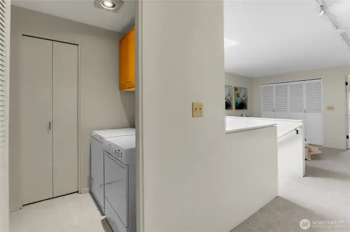 Utility room on upper level.