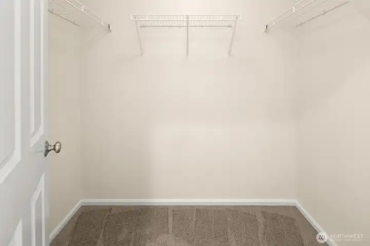 Spacious walk in closet!