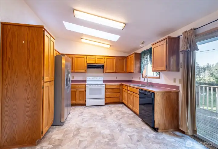 Kitchen from the dining room area