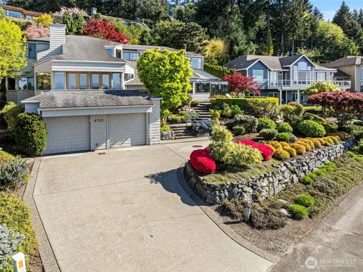 Situated high on a bluff overlooking the sound
