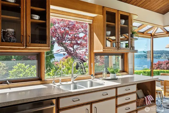 Kitchen sink overlooks the garden
