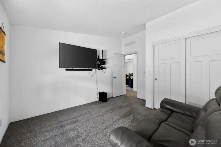 Bedroom used as theatre room Bedroom used as theatre room