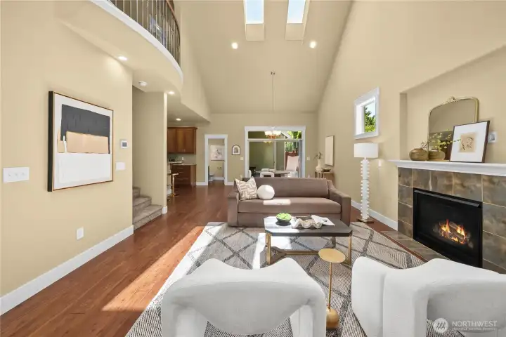 Step inside and you are greeted with tall vaulted ceilings and skylights for plenty of natural daylight. Step inside and you are greeted with tall vaulted ceilings and skylights for plenty of natural daylight.