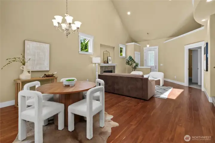You'll love the elegant engineered hardwood flooring throughout the main-floor living area. You'll love the elegant engineered hardwood flooring throughout the main-floor living area.
