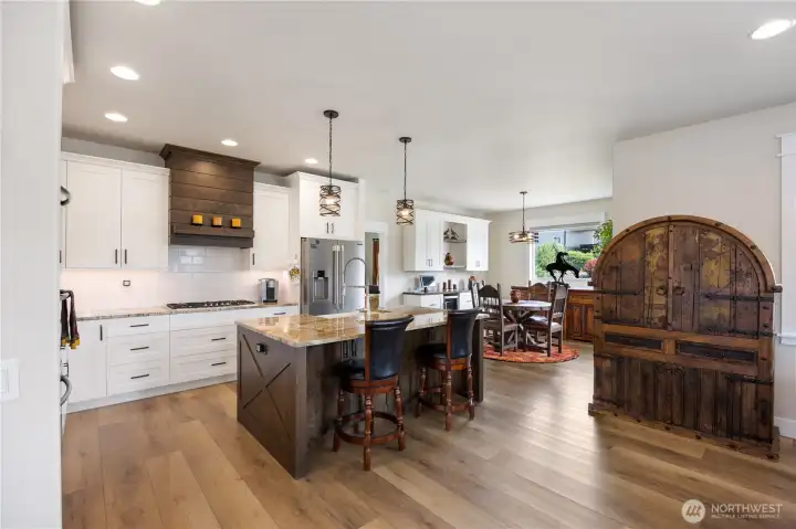 Chef's Kitchen with Thermador stainless steel gas cooktop