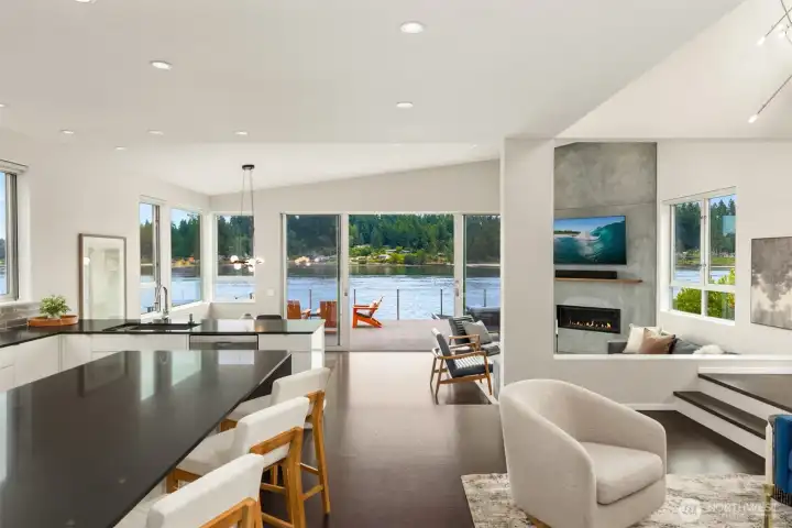 The living spaces enjoy beautiful views and are integrated for connection and calm