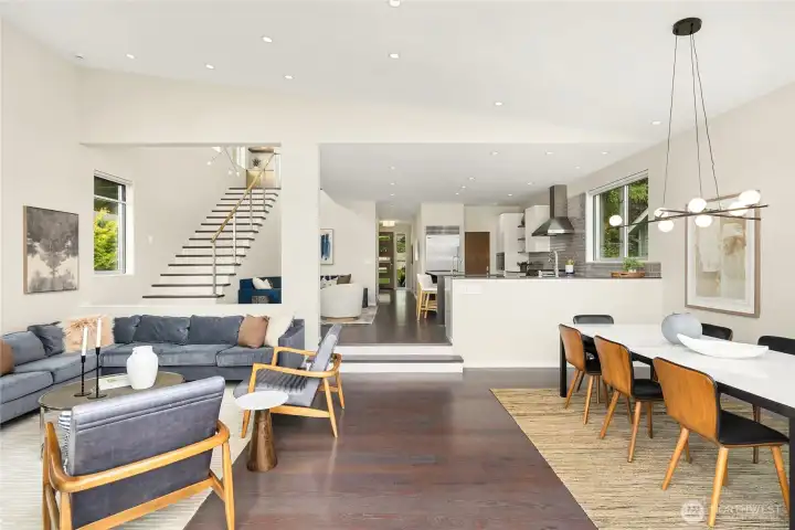 Looking from the deck toward the front door. Light and airy!