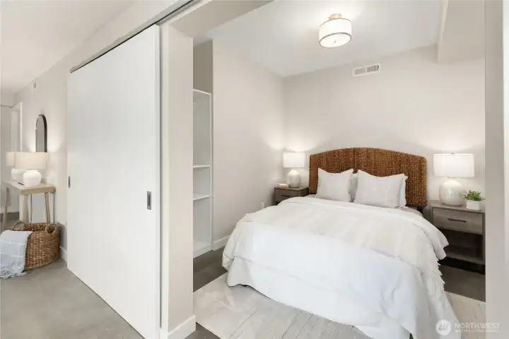 The sleeping space on the lower level