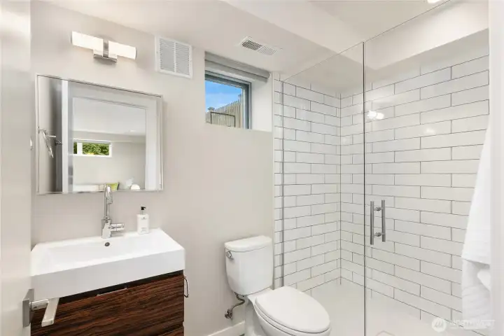 3/4 bath on lower level.