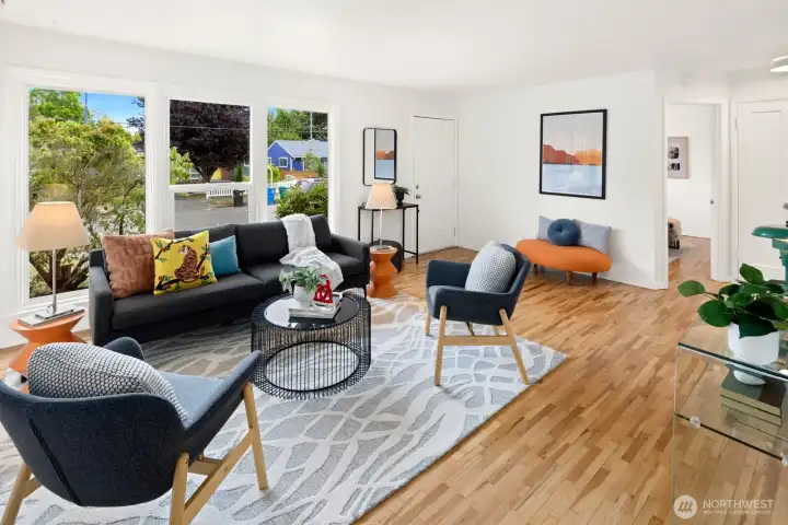 Large windows offer lots of daylight