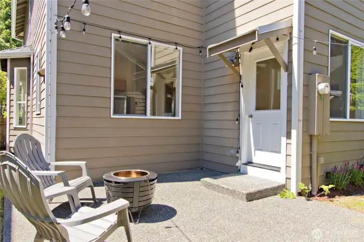 Backyard patio. Backyard patio.