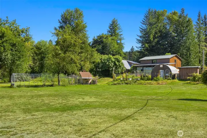 Greenhouse to grow your own food + Pastures for animals Greenhouse to grow your own food + Pastures for animals