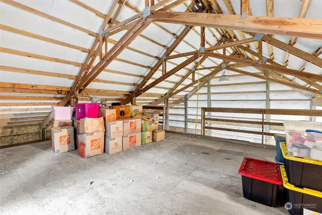 20 Ton Hay Loft in the barn with stairwell leading up.