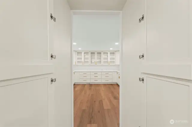 Hidden Butler Kitchen Behind Cabinets