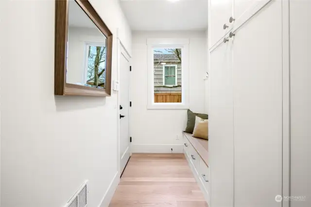 Mudroom With Bench & Built-Ins.