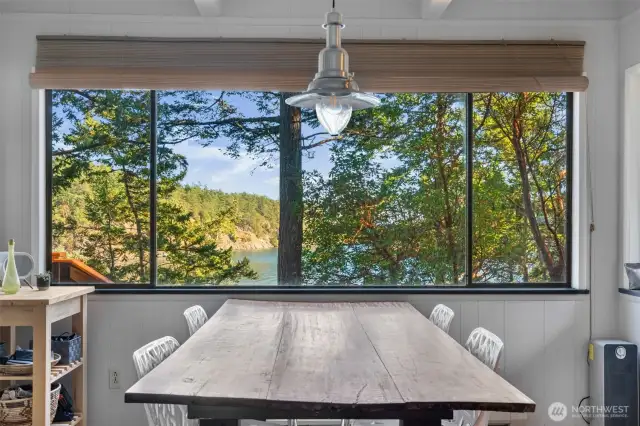 Beautiful view at the dining room table. Makes a great space to enjoy meals with family and friends and game nights!