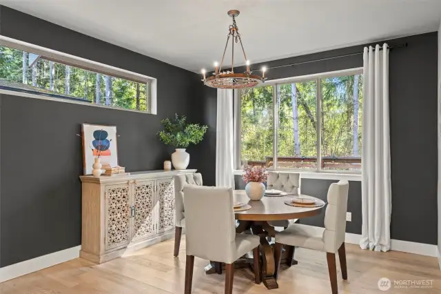 Dining area is right off of the kitchen