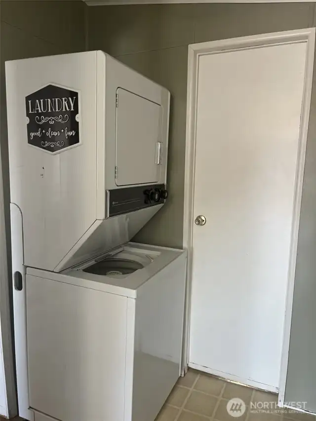 Stack washer and dryer.