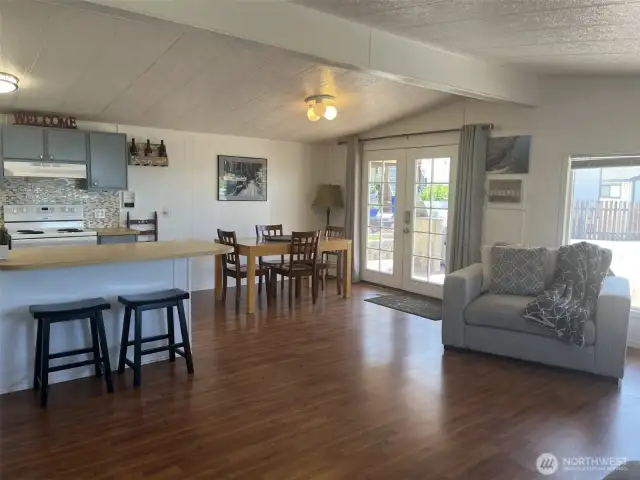 View of the living and dining area. Open concept.