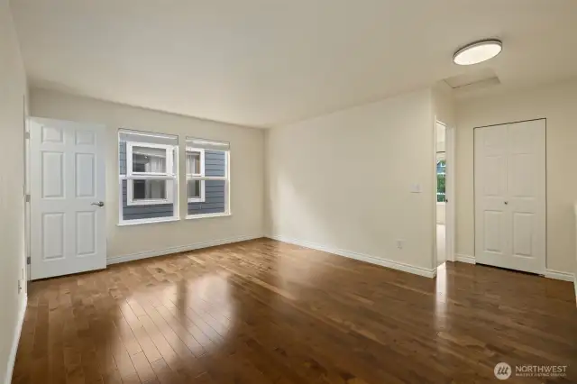 Upstairs loft w walk in storage area