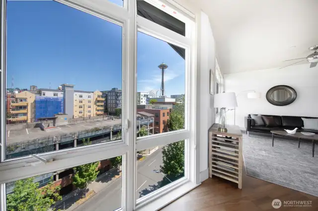 View of the Space Needle from the dining area