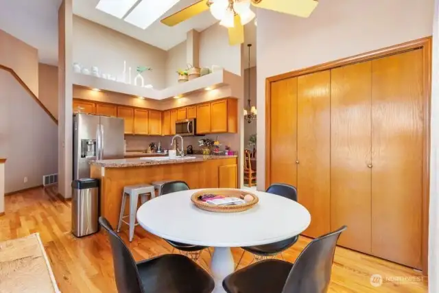 Note: there is a pantry located close to the cooking area of the kitchen.