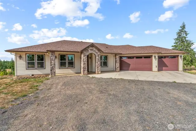 Front entrance with two car garage